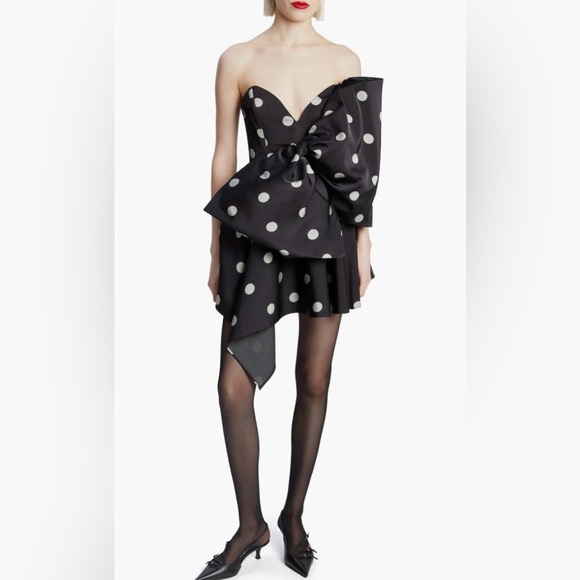 Bardot Dresses & Skirts - Bardot Brydie Polka Dot Strapless Bow Minidress